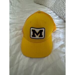 Nike University of Michigan Yellow and Blue Block M Mesh Adjustable Baseball Hat